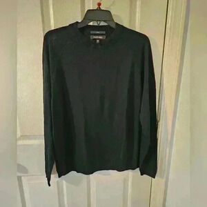 Murano 100% Silk Size Large Pullover Sweater Top Ribbed Knit Long Sleeve
